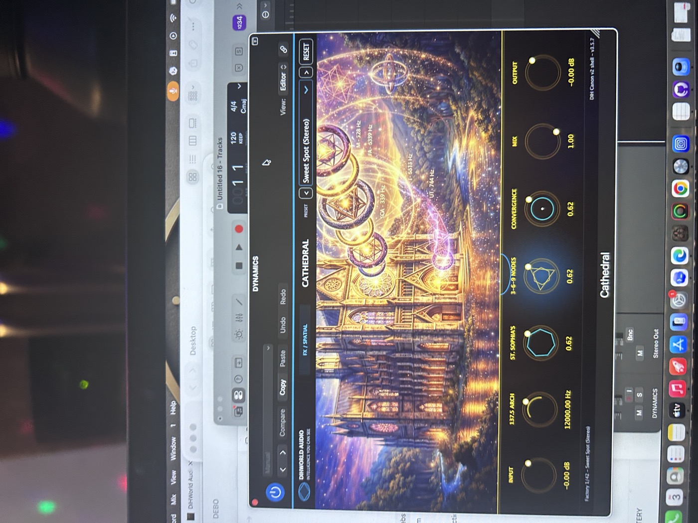 Cathedral plugin interface in a DAW