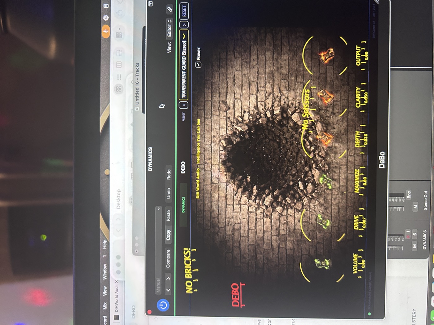 DEBO plugin interface in a DAW